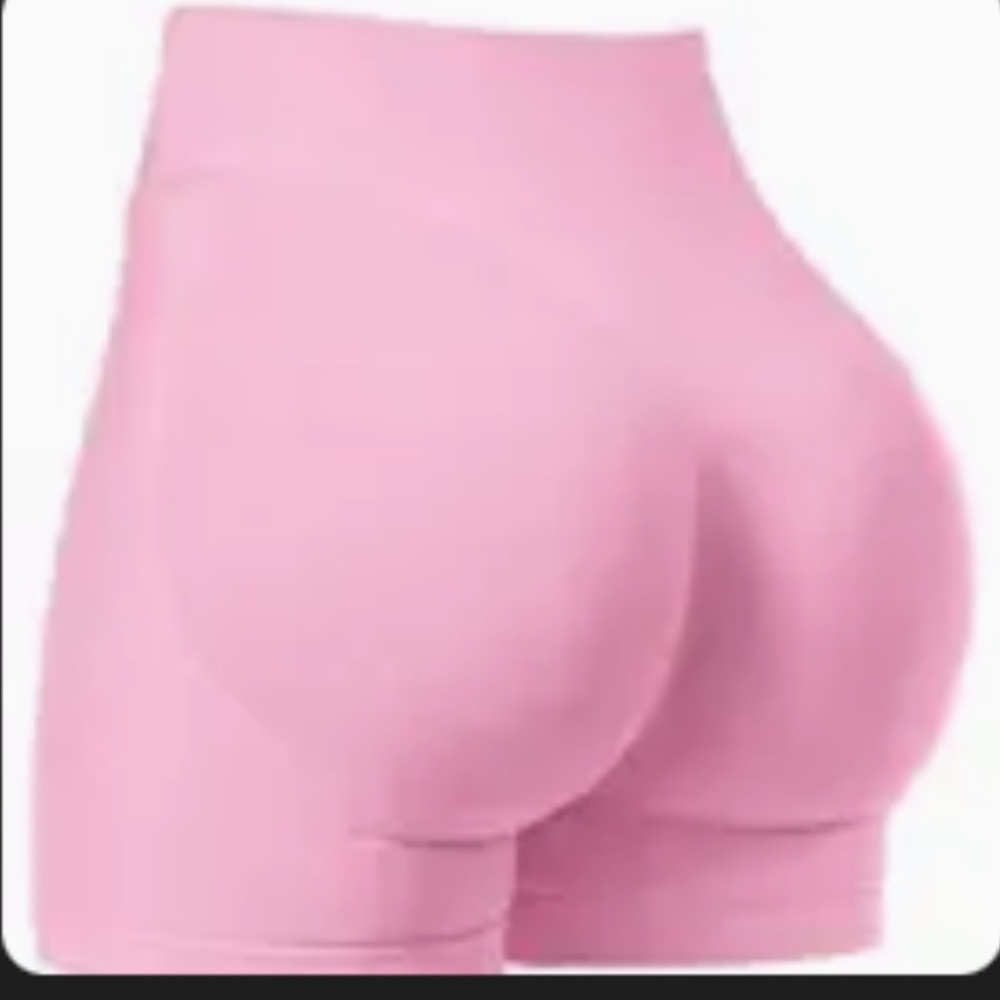 Pink high waisted gym shorts